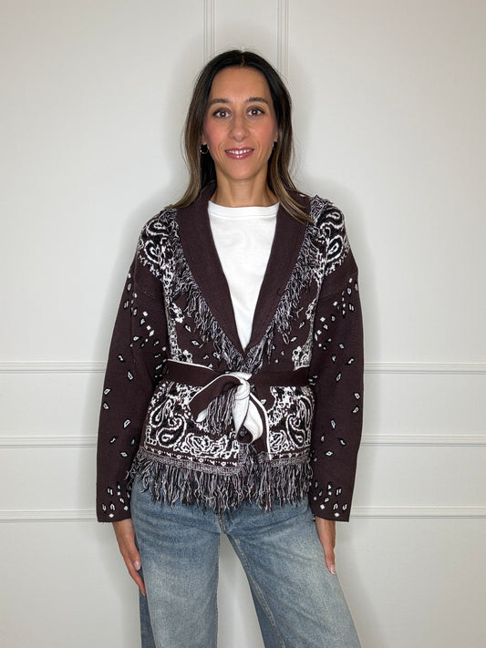 Cardigan bandana corto