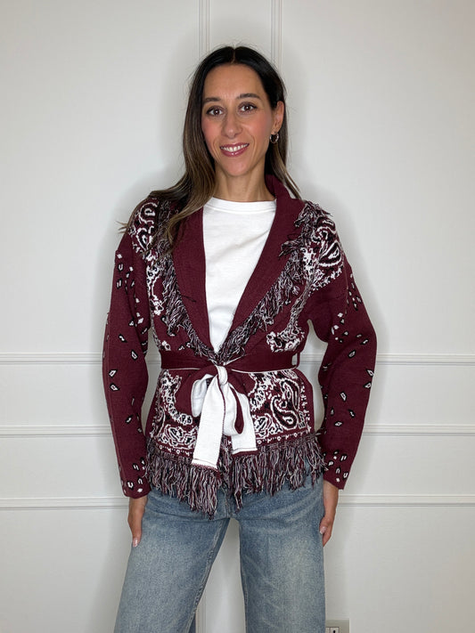 Cardigan bandana corto