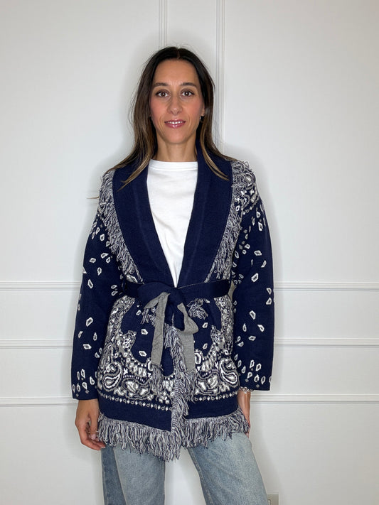 Cardigan bandana lungo