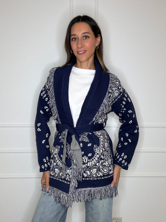 Cardigan bandana lungo