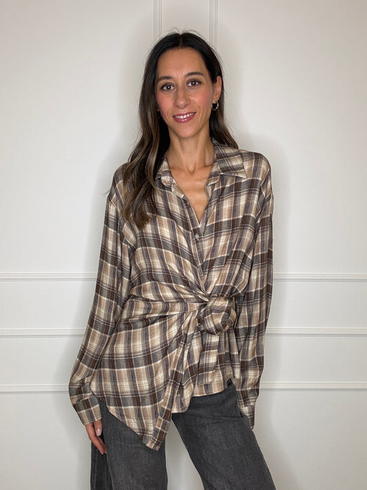 Camicia check fiocco laterale