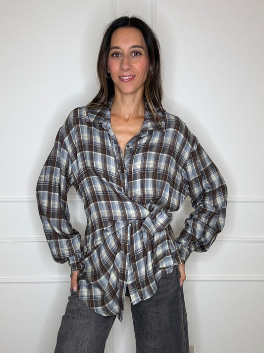 Camicia check fiocco laterale