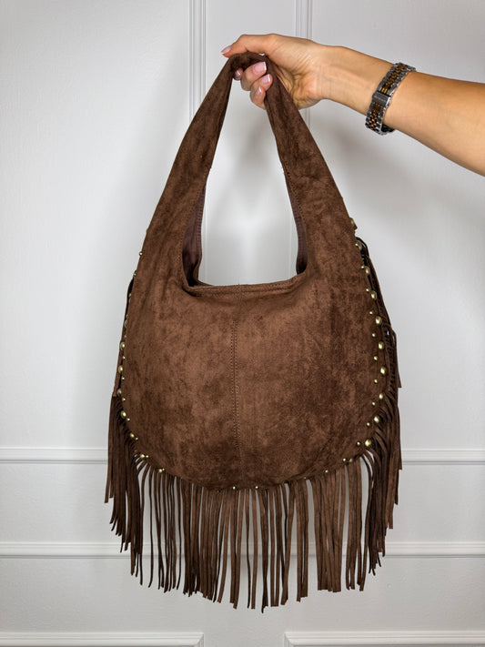 Borsa suede con frange