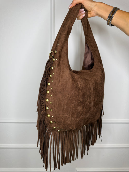 Borsa suede con frange