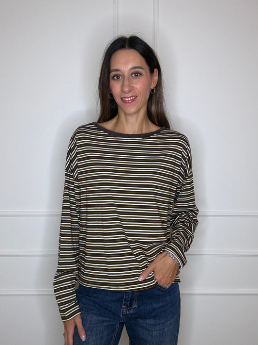 T-shirt manica lunga righe