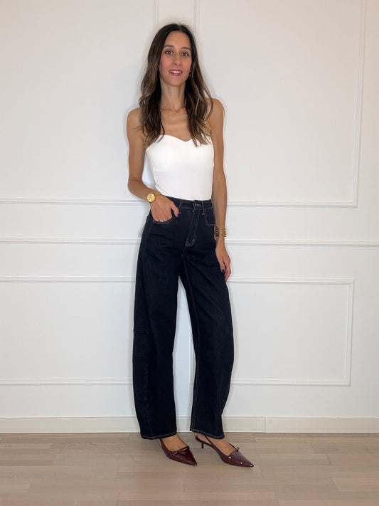 Jeans barrel lavaggio 0