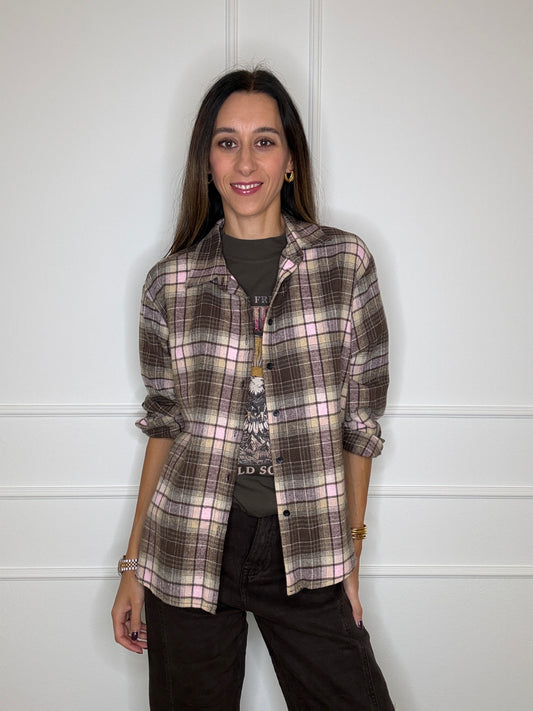 Camicia check moro/rosa