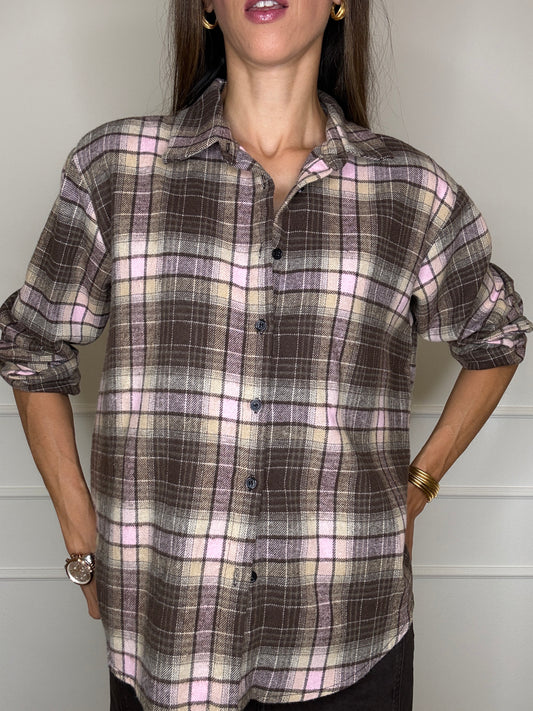 Camicia check moro/rosa