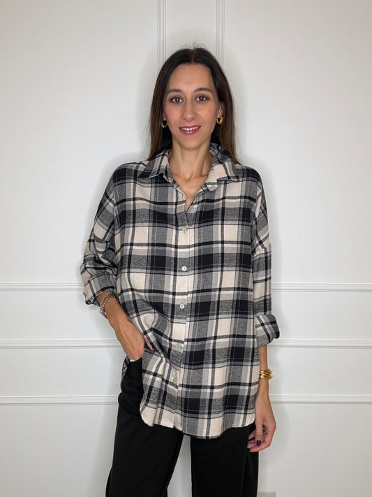 Camicia check stampa rock