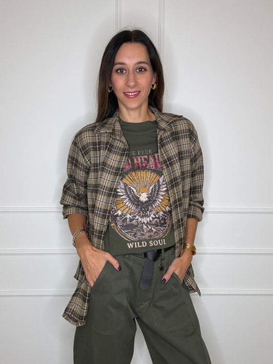 Camicia check militare/moro