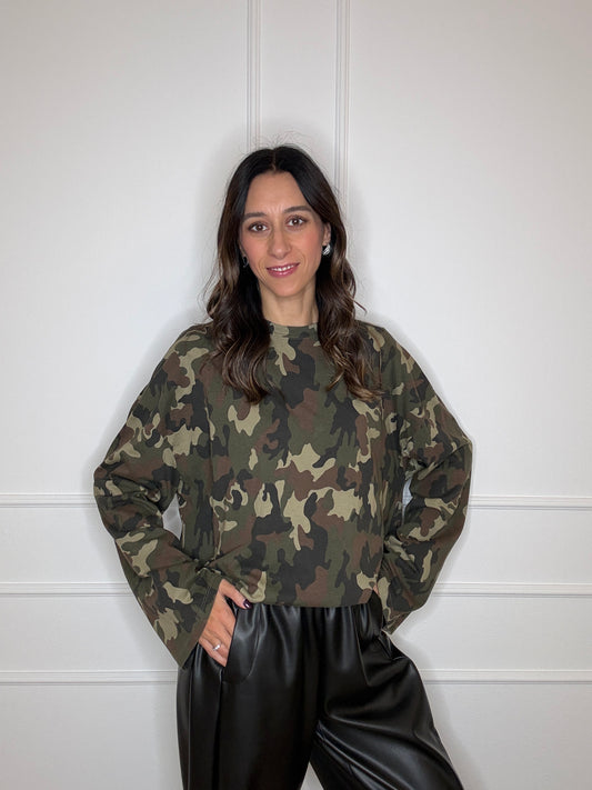 T-shirt over camouflage