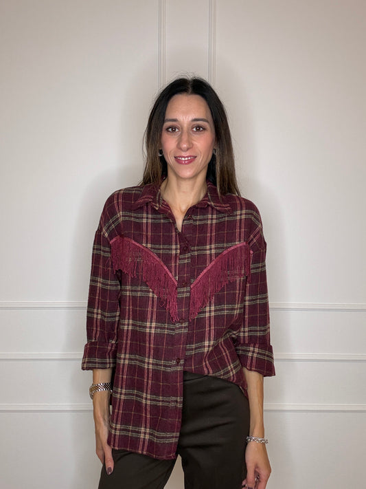 Camicia check con frange