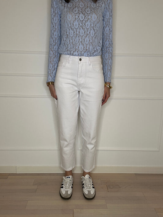 Jeans mom fit bianco