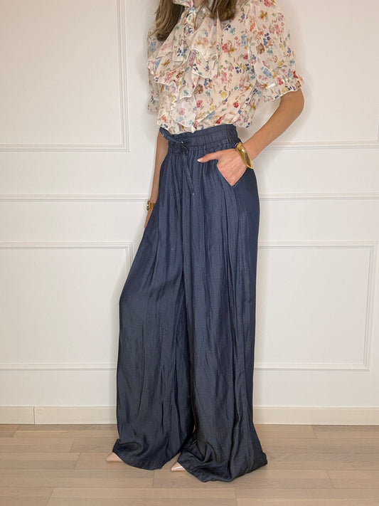 Pantapalazzo denim scuro