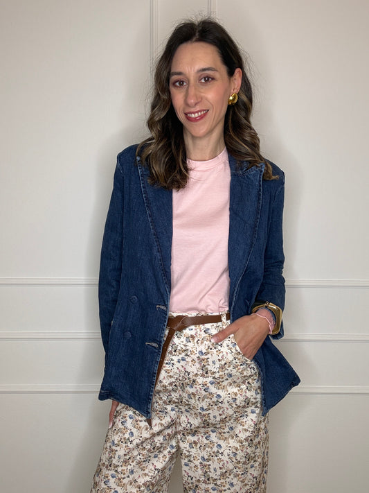 Blazer doppiopetto denim