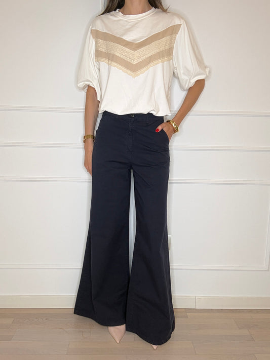 Pantalone palazzo blu