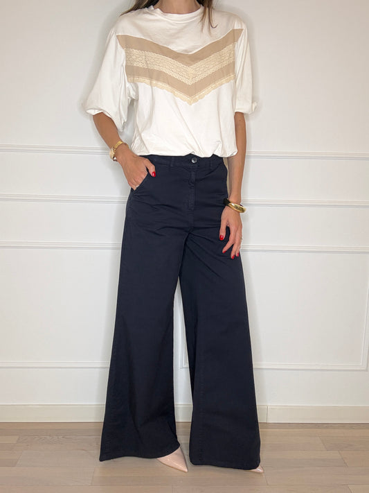 Pantalone palazzo blu