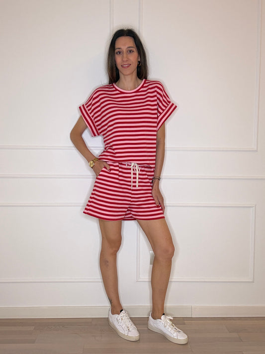 Coordinato felpina righe