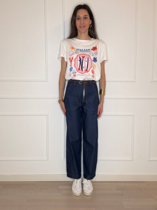 Denim ovetto con elastico