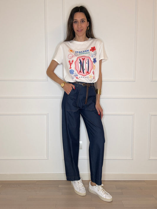 Denim ovetto con elastico