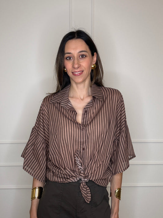 Camicia righe rouches