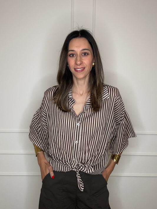Camicia righe rouches