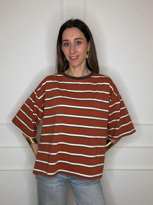 T-shirt righe schiena scoperta