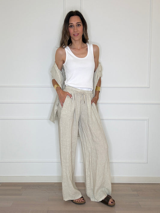 Pantalone 100% lino