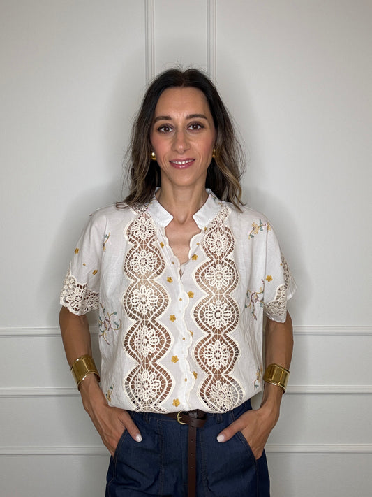 Blusa ricamata