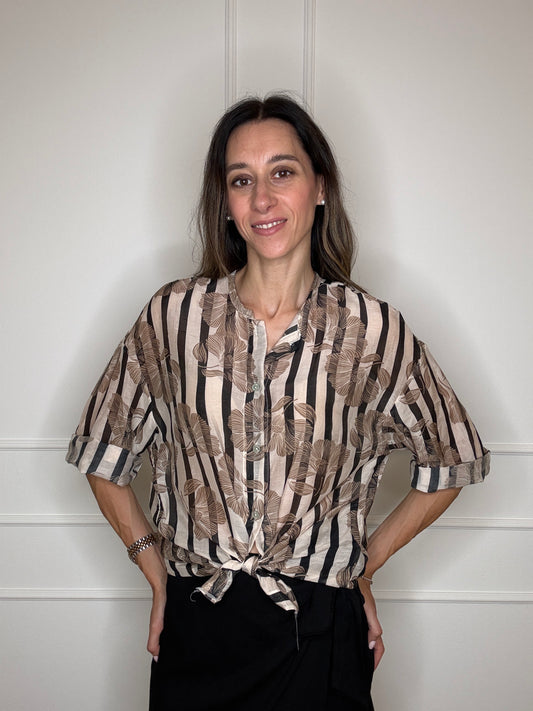 Camicia righe cotone e seta