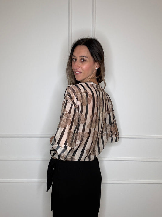 Camicia righe cotone e seta