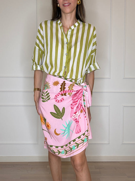 Camicia righe avocado